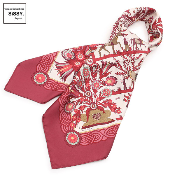 ■エルメス■ カレ90 スカーフ「Decoupages」 シルク カシス マルチカラー 【HERMES】