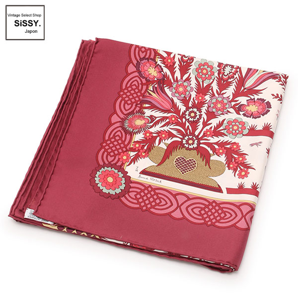 ■エルメス■ カレ90 スカーフ「Decoupages」 シルク カシス マルチカラー 【HERMES】