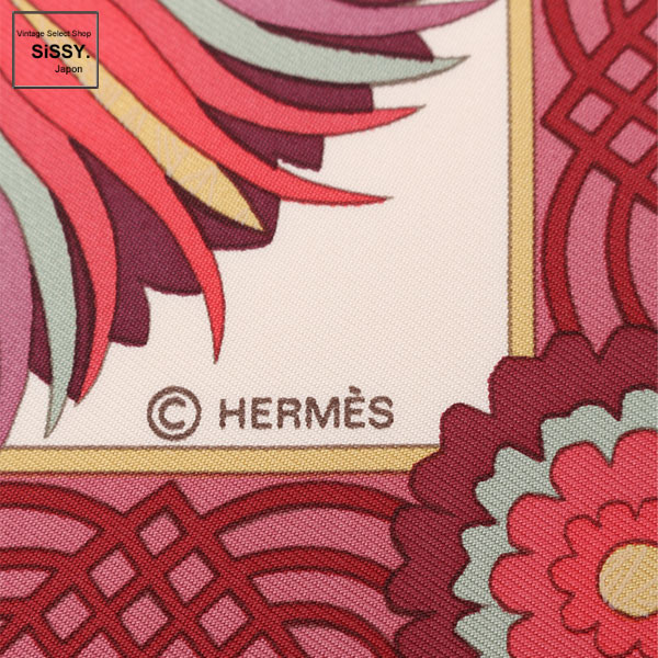 ■エルメス■ カレ90 スカーフ「Decoupages」 シルク カシス マルチカラー 【HERMES】