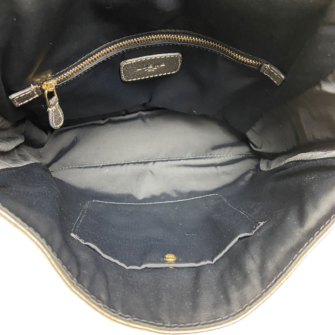 LOEWE ロエベ 2WAY ショルダーバッグ アナグラム レザー シャンパンゴールド系