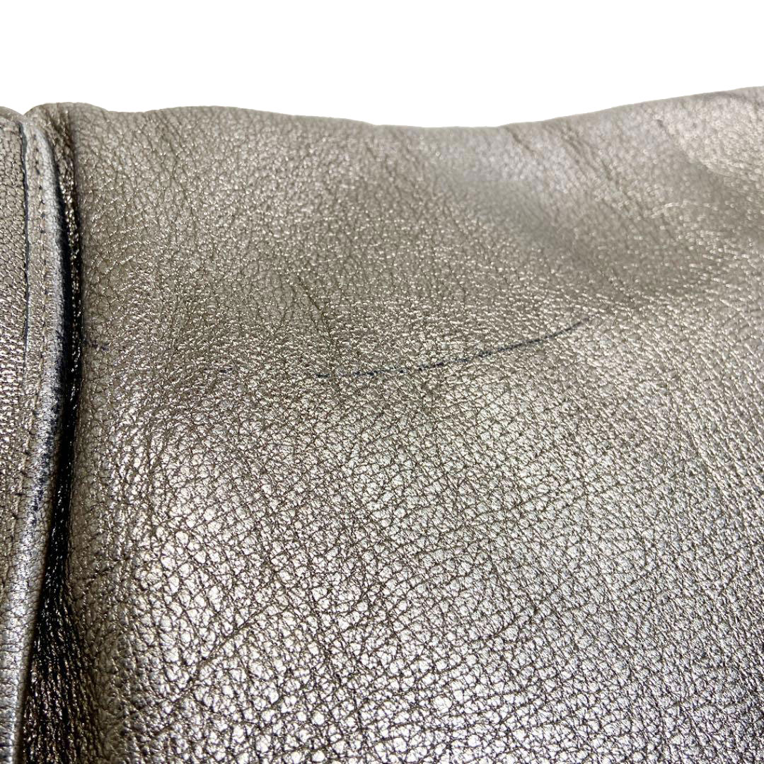 LOEWE ロエベ 2WAY ショルダーバッグ アナグラム レザー シャンパンゴールド系