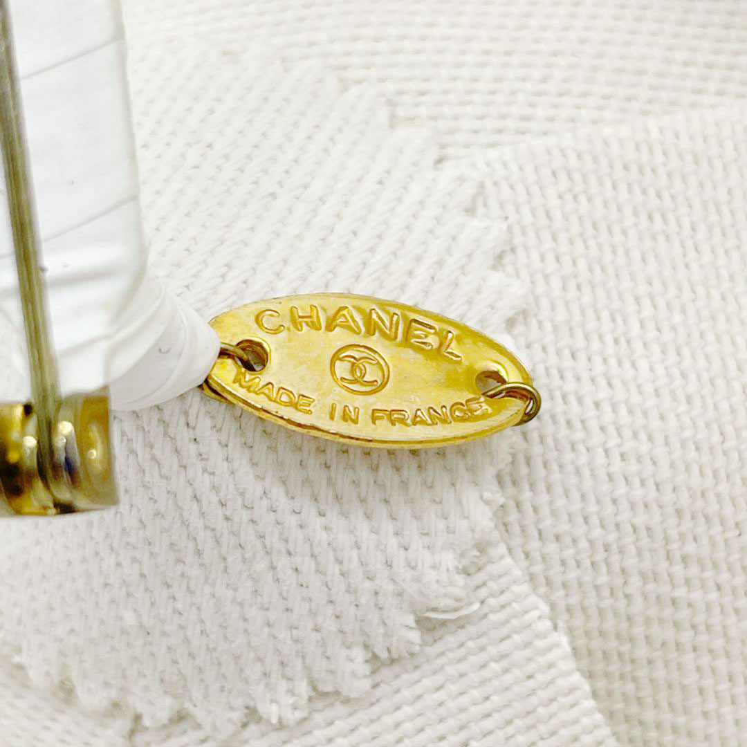 CHANEL シャネル コサージュ カメリア コットン ベージュ ヴィンテージ