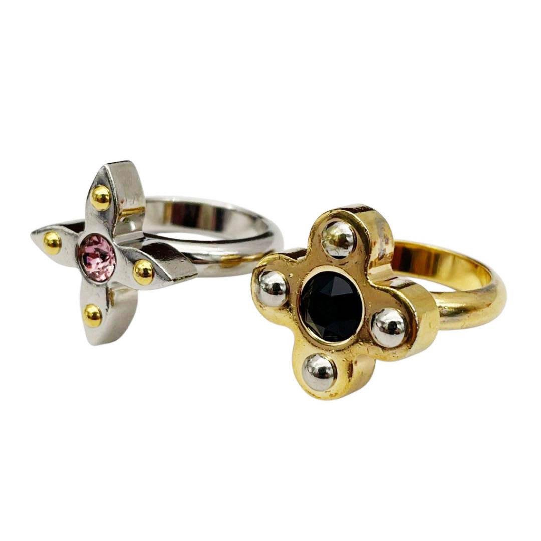 LOUIS VUITTON ルイヴィトン バーグ ラブレターズリング 指輪 メタル スワロフスキー Mサイズ(約12.5号) ゴールド シルバー M65247