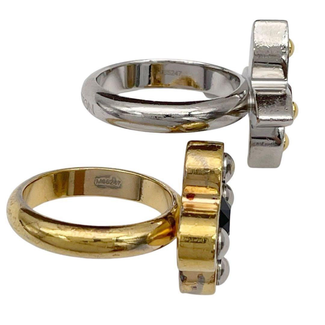 LOUIS VUITTON ルイヴィトン バーグ ラブレターズリング 指輪 メタル スワロフスキー Mサイズ(約12.5号) ゴールド シルバー M65247