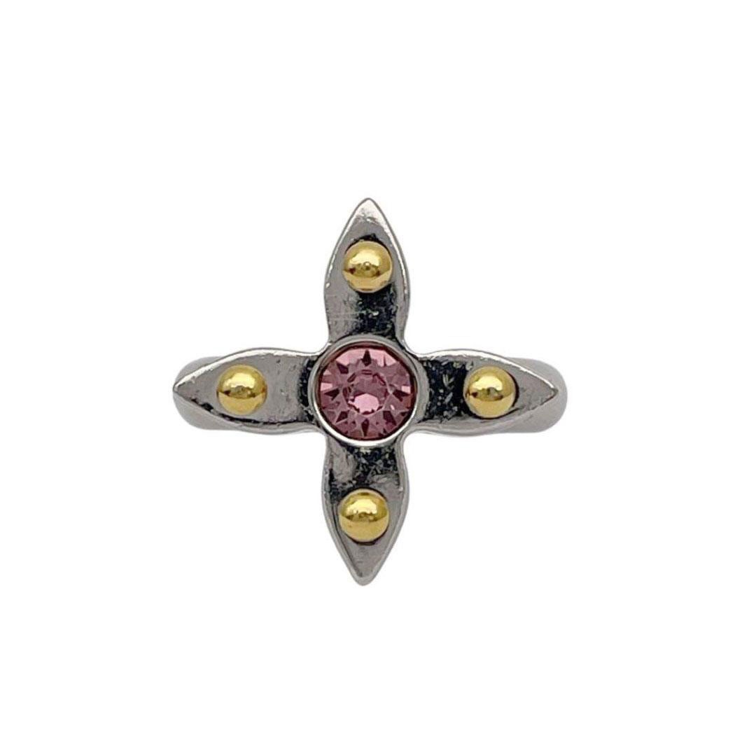 LOUIS VUITTON ルイヴィトン バーグ ラブレターズリング 指輪 メタル スワロフスキー Mサイズ(約12.5号) ゴールド シルバー M65247