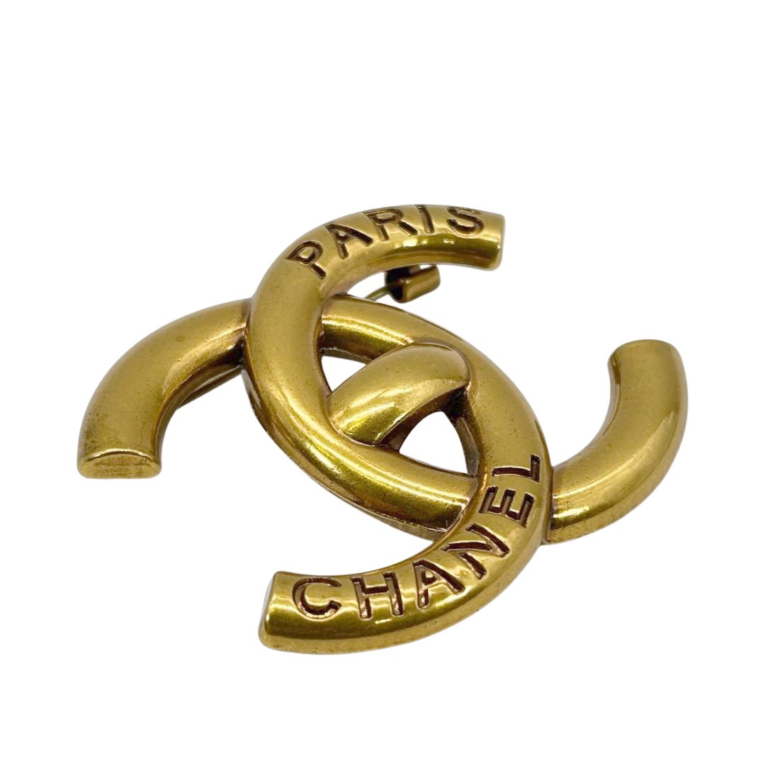 CHANEL シャネル ブローチ ココマーク ターンロック B21K アンティークゴールド