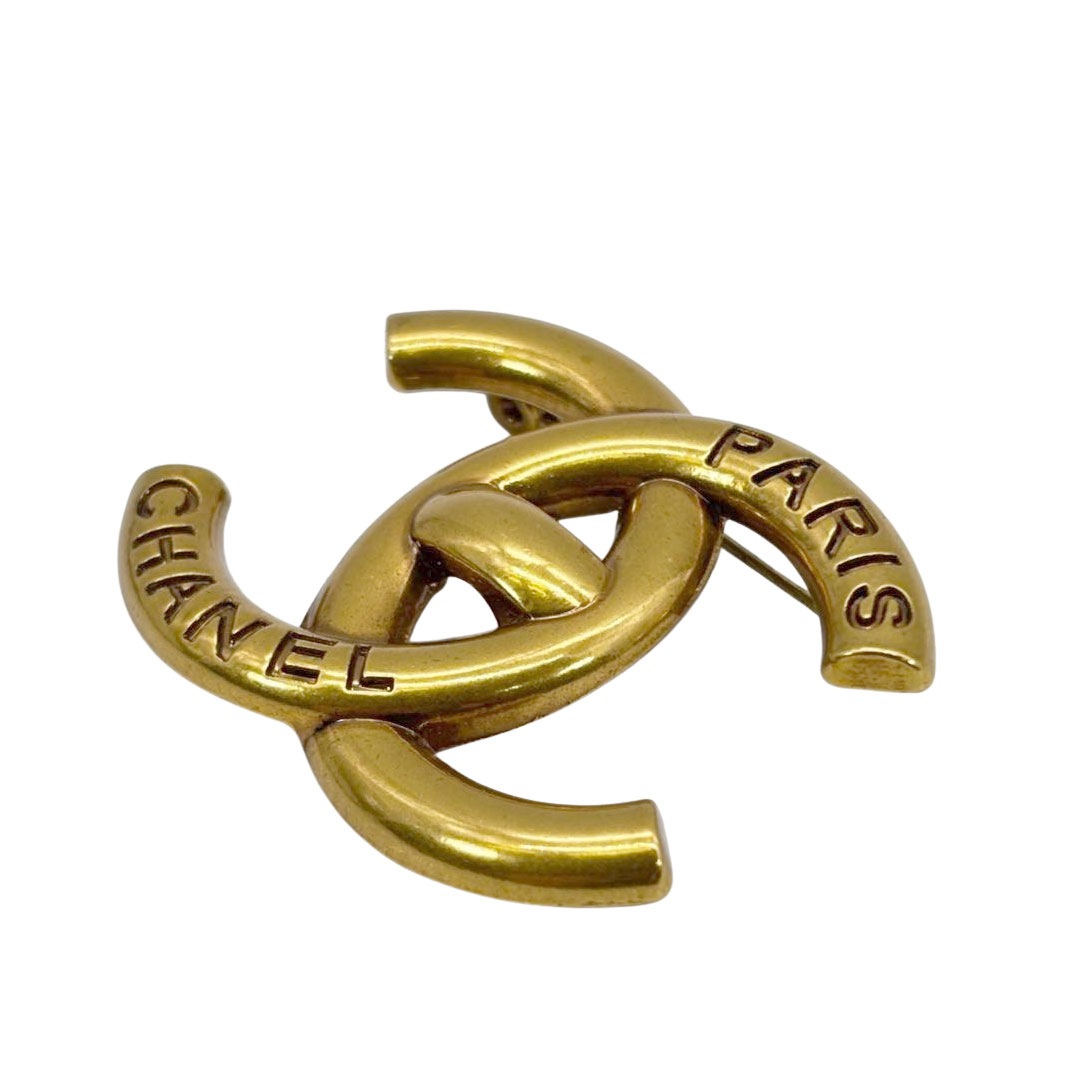 CHANEL シャネル ブローチ ココマーク ターンロック B21K アンティークゴールド
