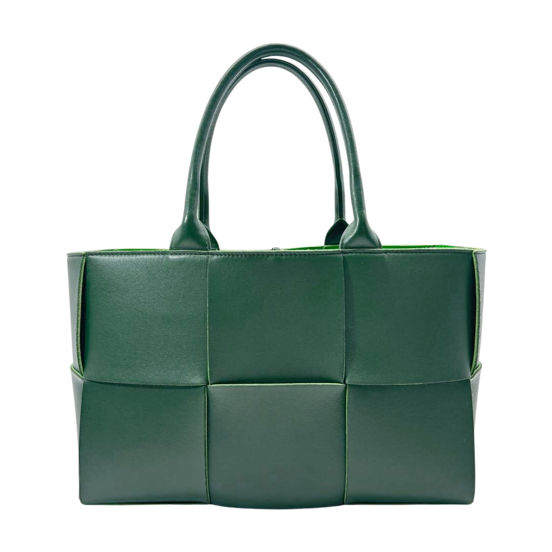 BOTTEGA VENETA ボッテガヴェネタ トートバッグ スモール アルコ イントレチャート ラムスキン レインツリー/パラキート 2023年秋冬