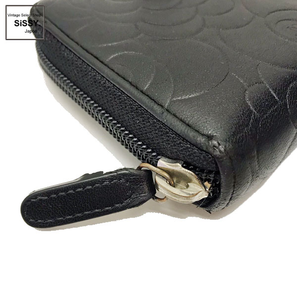 ■シャネル■ カメリア ラウンドファスナー ラムスキン 長財布 ブラック 16番台 【CHANEL】