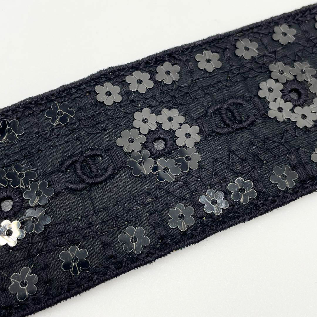 CHANEL シャネル ベルト 06P テキスタイル スパンコール 刺繍