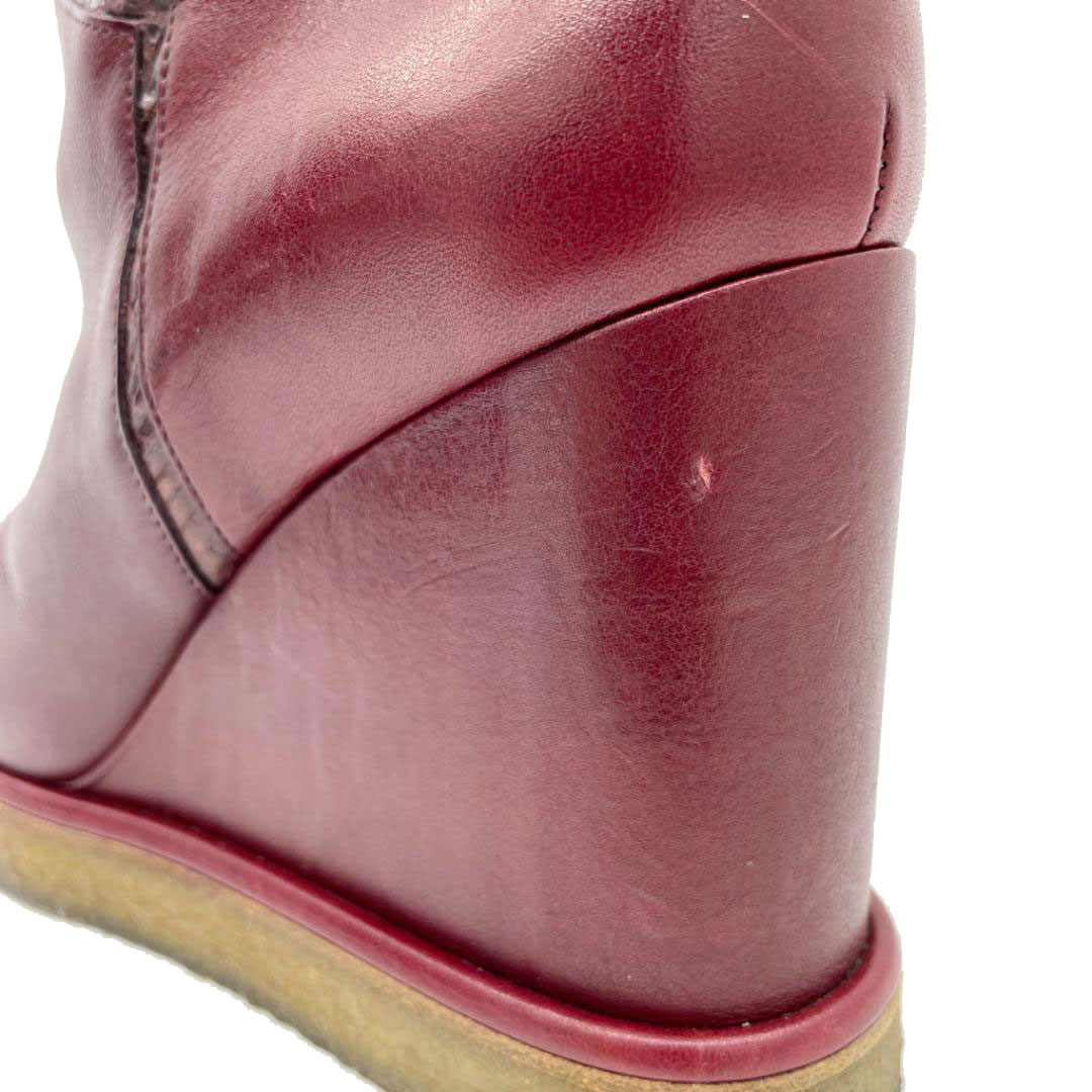 セリーヌ　ボアブーツ CELINE セリーヌ ムートンブーツ レザー パイソン ボルドー 38