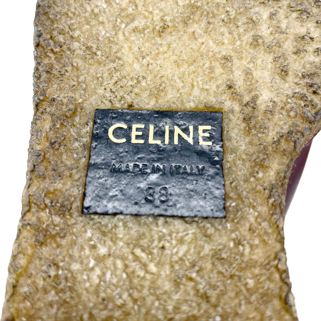 CELINE セリーヌ ムートンブーツ レザー パイソン ボルドー 38（約25cm）