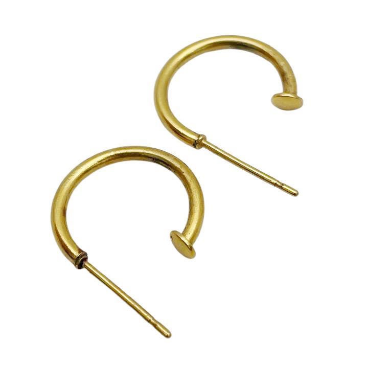 CHANEL シャネル フープピアス  ココマーク ハット ブラック ゴールド 02A