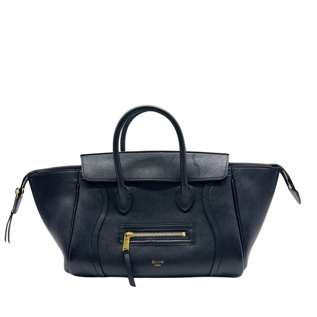 CELINE セリーヌ リトルラゲージ ニューラゲージ 2WAYハンドバッグ グレインドカーフスキン ブラック/ゴールド金具 2026SS