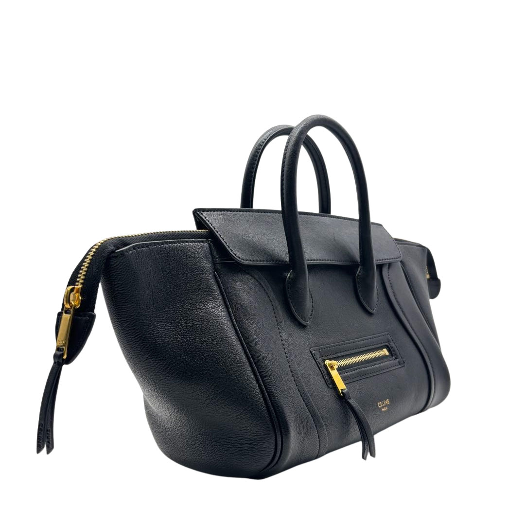 CELINE セリーヌ リトルラゲージ ニューラゲージ 2WAYハンドバッグ グレインドカーフスキン ブラック/ゴールド金具 2026SS