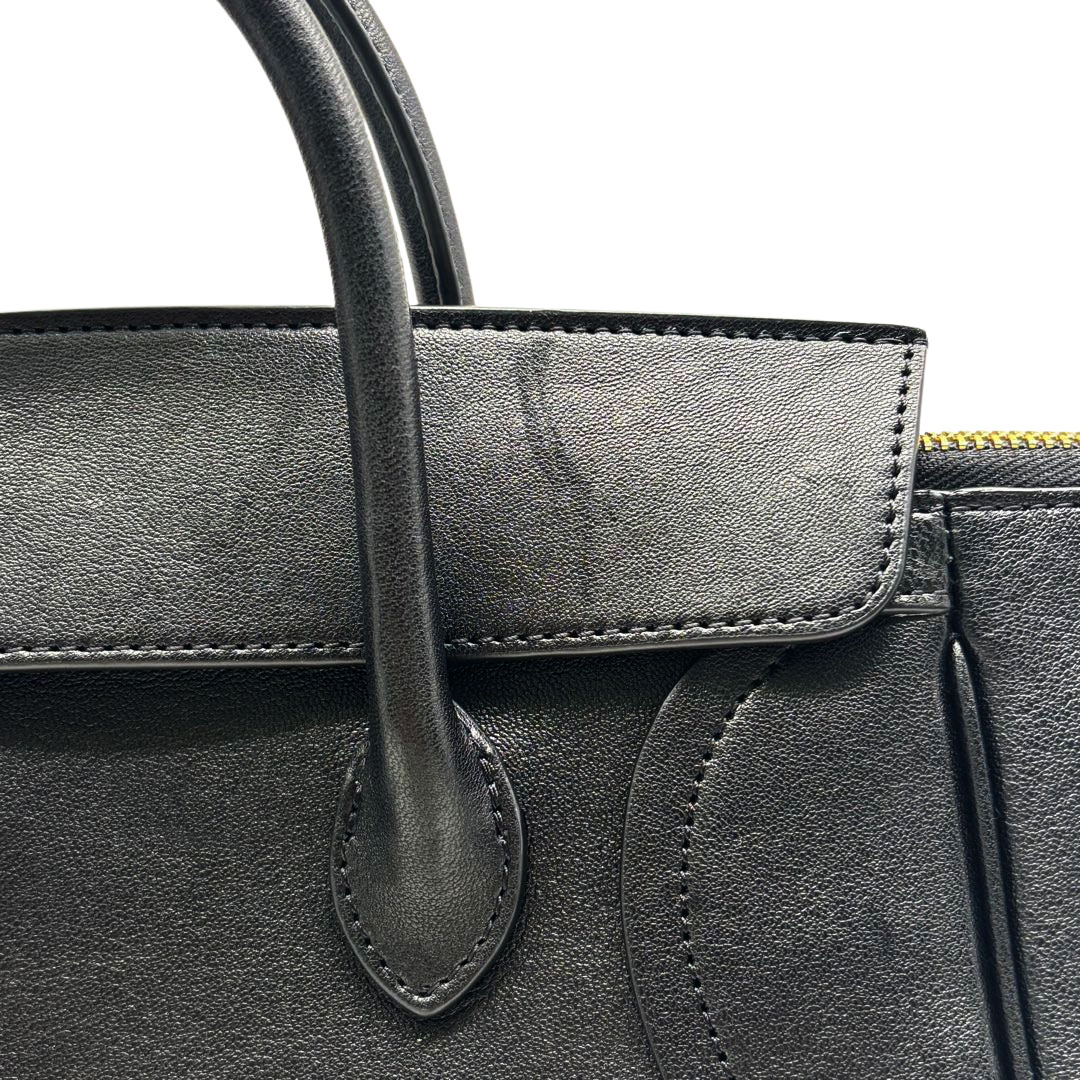 CELINE セリーヌ リトルラゲージ ニューラゲージ 2WAYハンドバッグ グレインドカーフスキン ブラック/ゴールド金具 2026SS