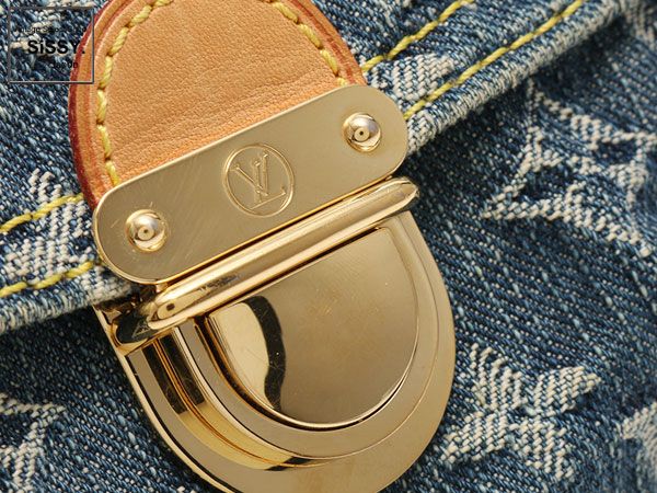 ルイヴィトン ■LOUIS VUITTON■ ショルダー ハンドバッグ モノグラムデニム ミニ プリーティ キャンバス レザー ブルー Ｍ95050