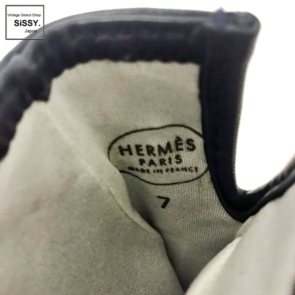 ■エルメス■ グローブ 手袋 ソヤ ケリー コンスタンス チャーム ラムレザー ブラック 7 【HERMES】