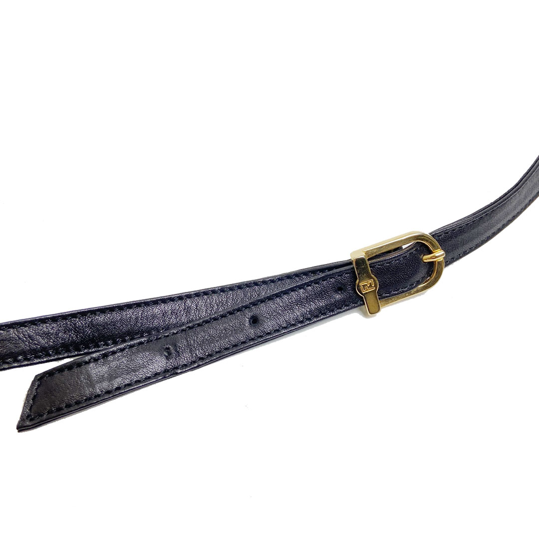 FENDI フェンディ 2WAYショルダーバッグ レザー ブラック ゴールド金具