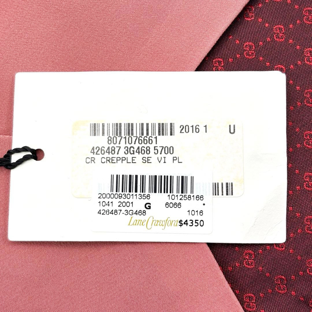 GUCCI グッチ 結び下げネクタイ パイナップル シルク ピンク レディース 426847 3G468