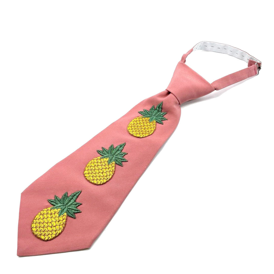 GUCCI グッチ 結び下げネクタイ パイナップル シルク ピンク