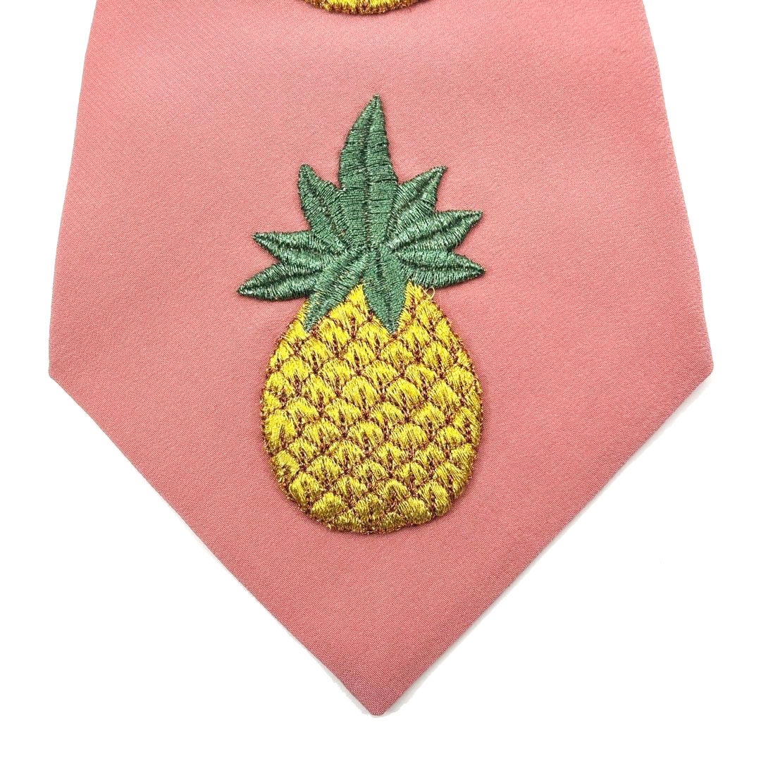 GUCCI グッチ 結び下げネクタイ パイナップル シルク ピンク レディース 426847 3G468