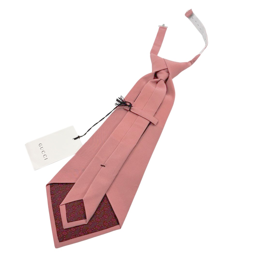 GUCCI グッチ 結び下げネクタイ パイナップル シルク ピンク レディース 426847 3G468