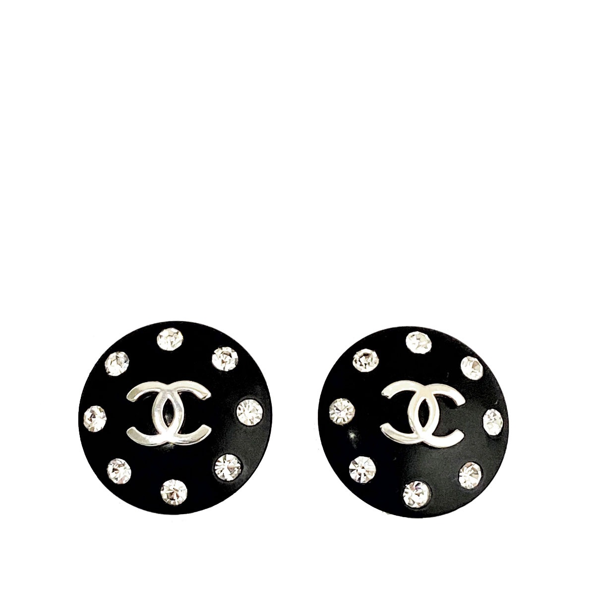CHANEL シャネル イヤリング ココマーク ラインストーン ブラック 96P 