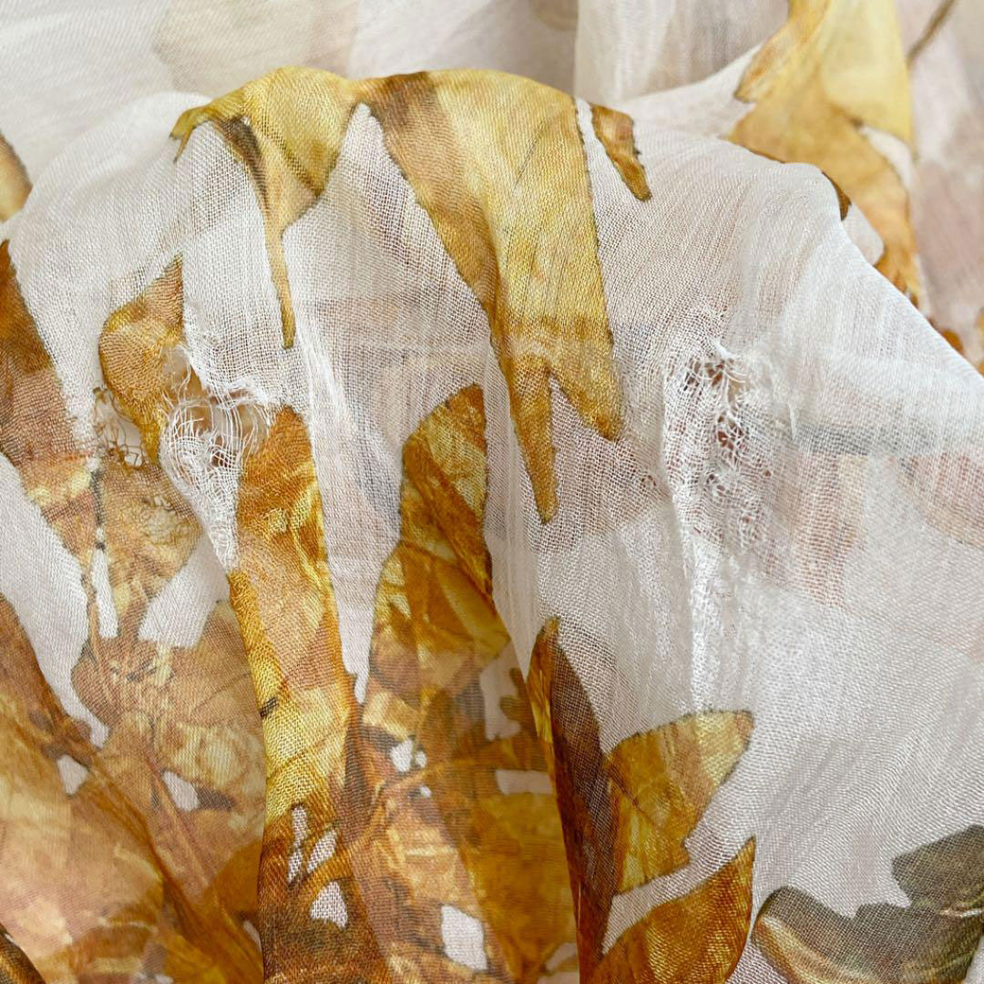 CHANEL シャネル シフォン 長袖ブラウス シルク 36 フクロウボタン P57975