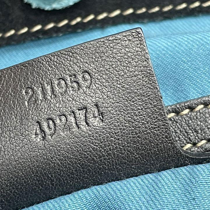 GUCCI グッチ トートバッグ バブーシュカ クレスト スエード ブラック