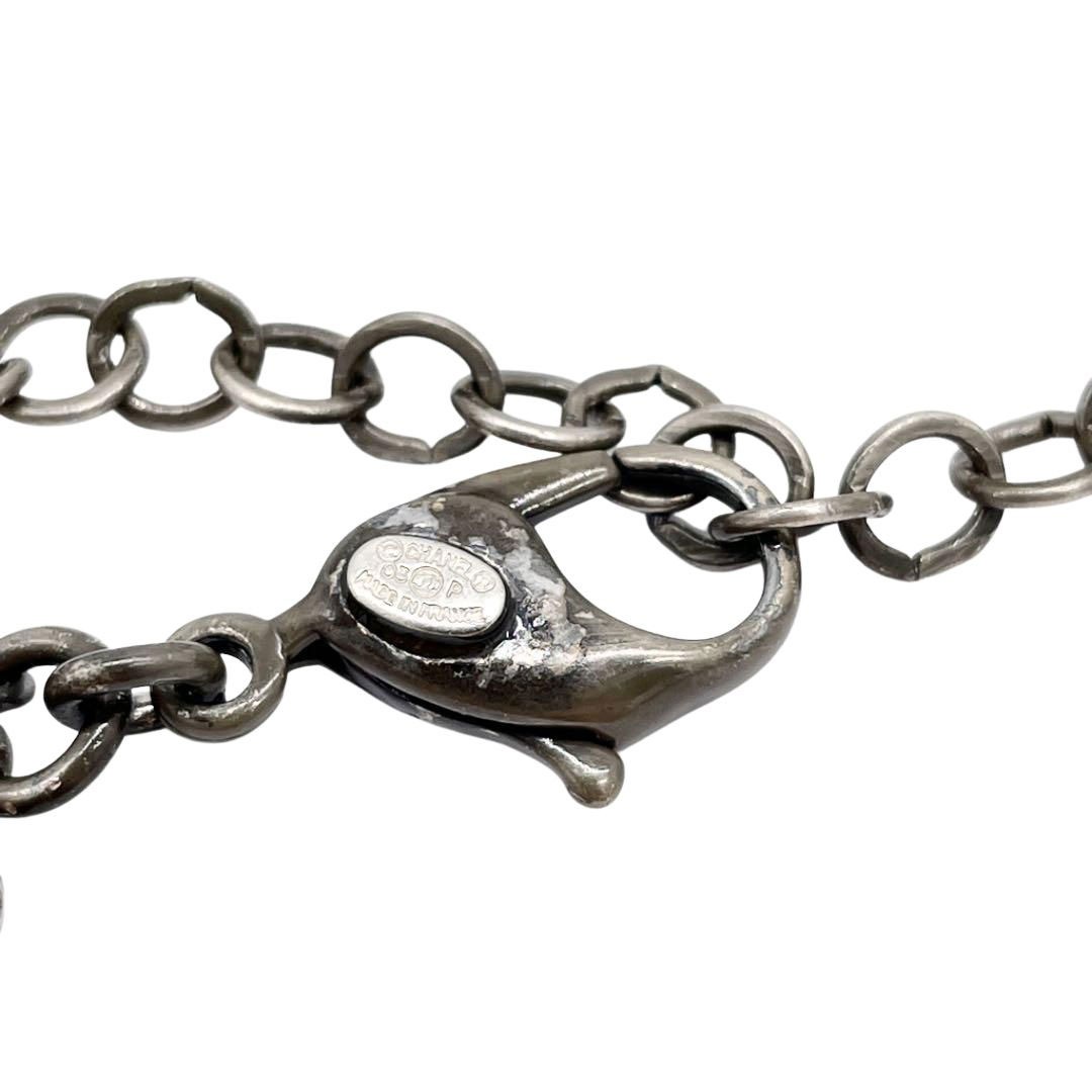 CHANEL シャネル ロングチェーンベルト メダリオン ココマーク マドモアゼル いぶしシルバー 03P