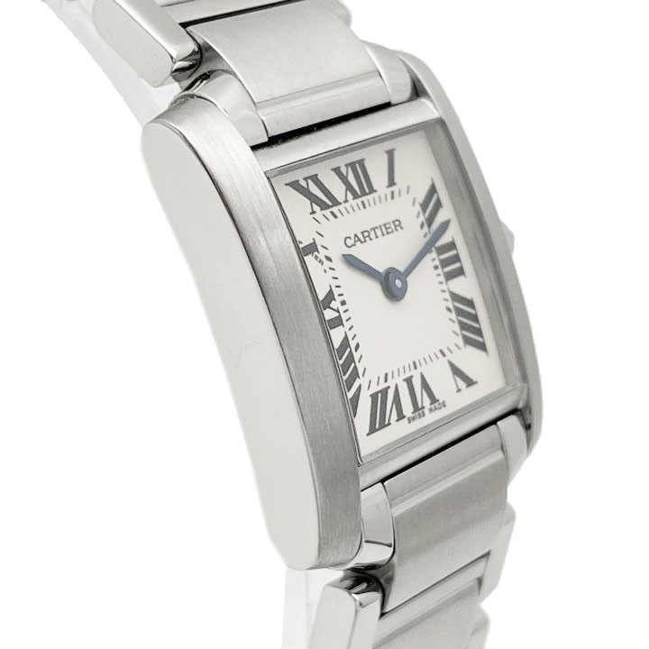 Cartier カルティエ タンクフランセーズSM レディース腕時計 QZ SS シルバー 白文字盤 W51008Q3