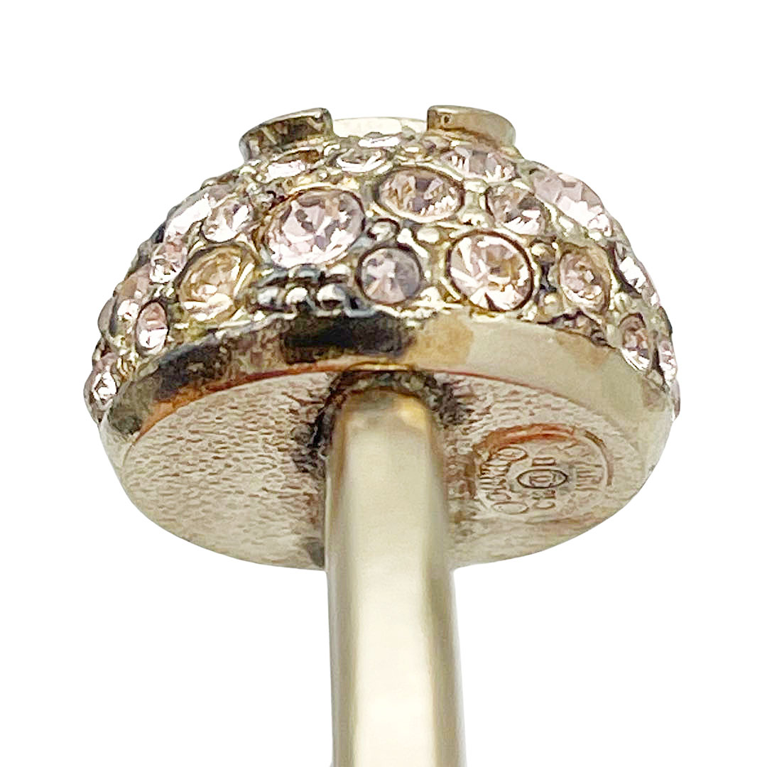 CHANEL シャネル ボールリング 指輪 ココマーク ラインストーン C18B ピンク ゴールド 約13号