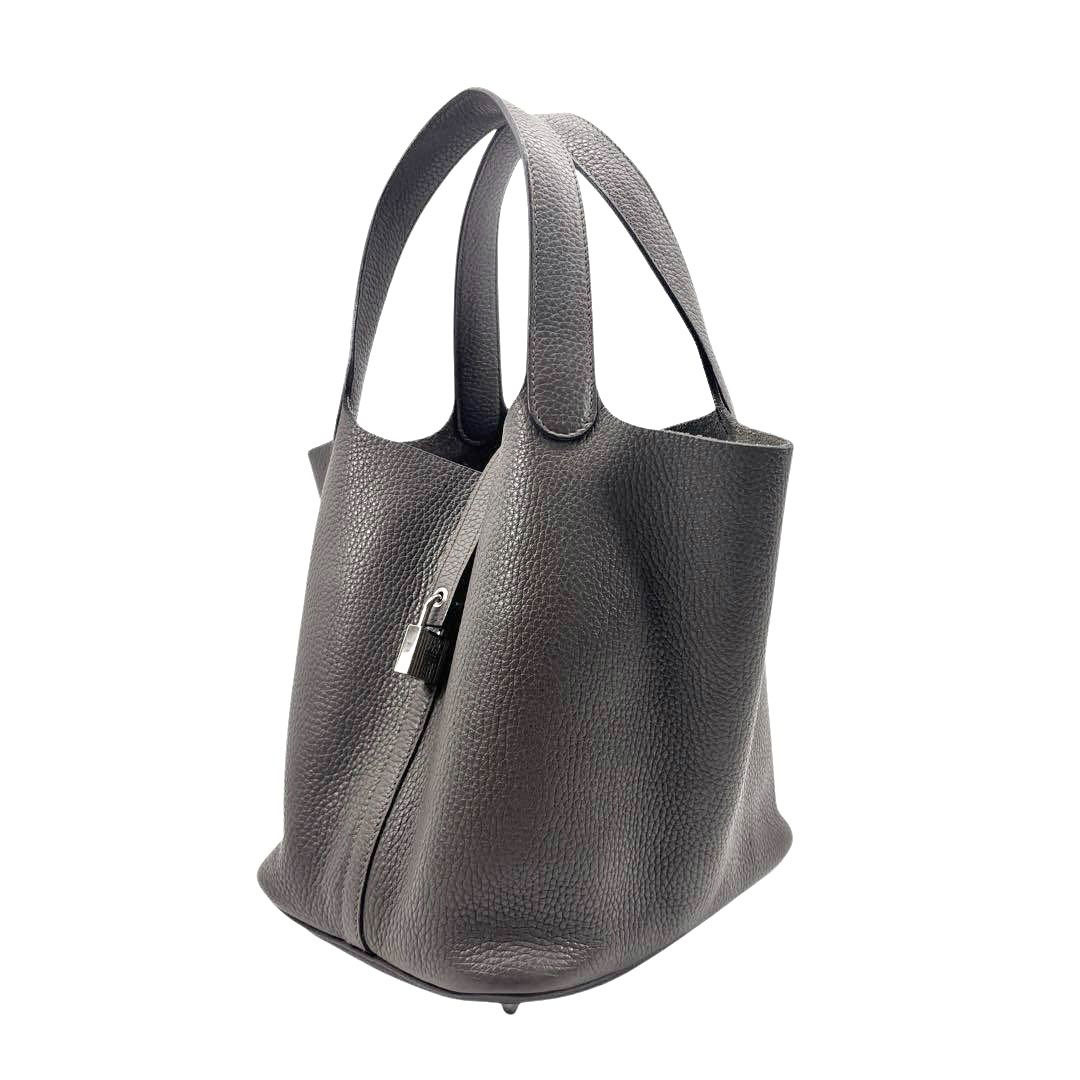 HERMES エルメス ハンドバッグ ピコタンロック22 MM トリヨンクレマンス エタン シルバー金具 C刻印