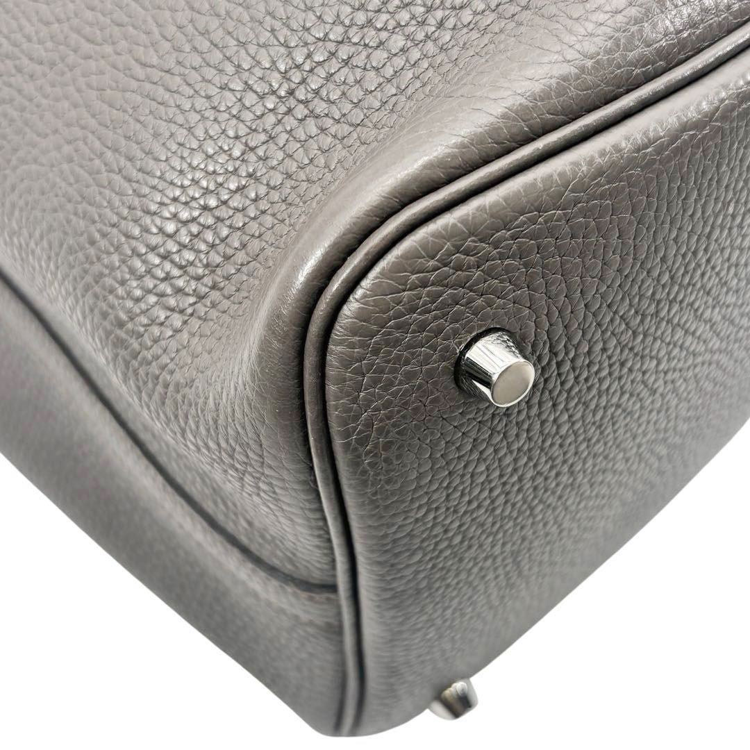HERMES エルメス ハンドバッグ ピコタンロック22 MM トリヨンクレマンス エタン シルバー金具 C刻印