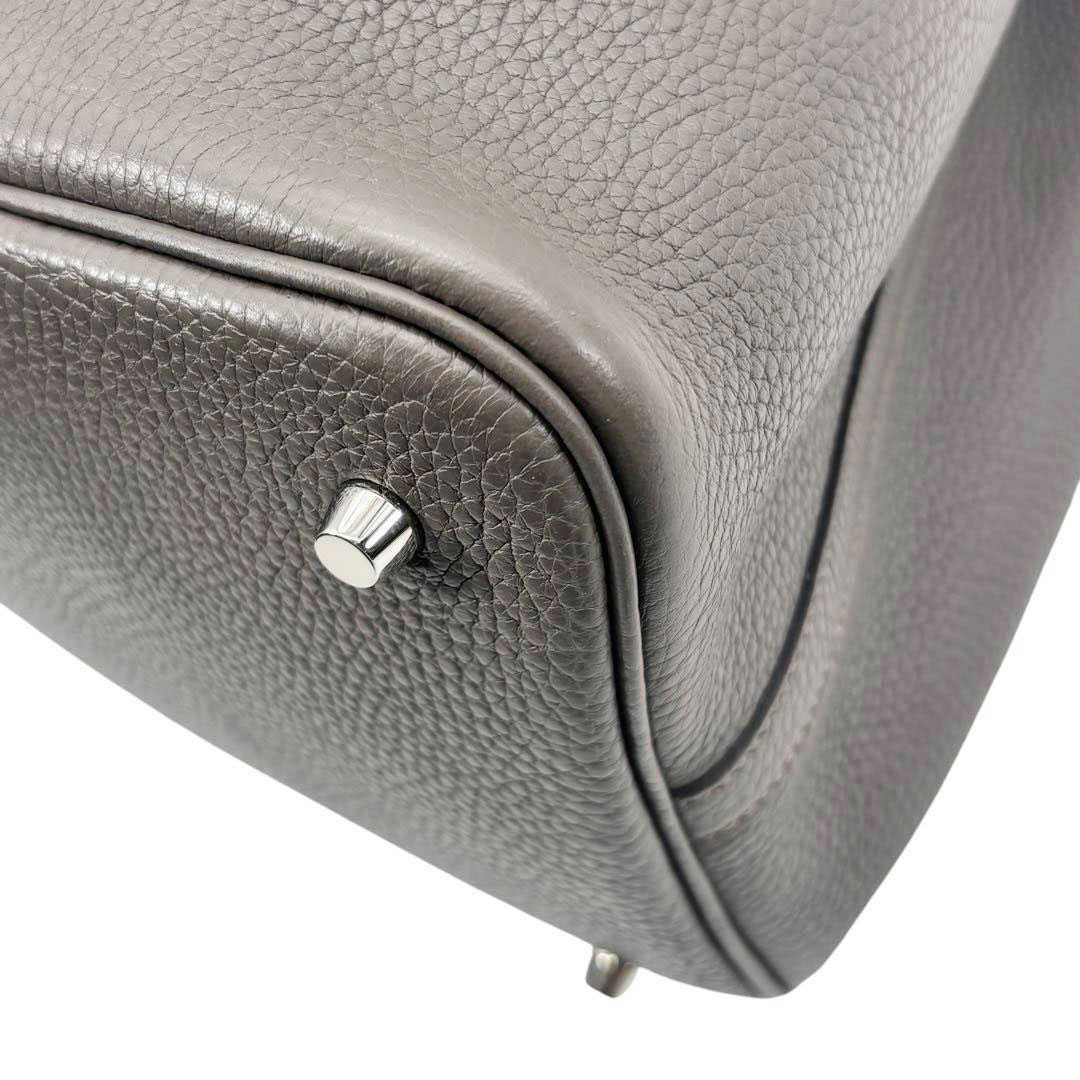 HERMES エルメス ハンドバッグ ピコタンロック22 MM トリヨンクレマンス エタン シルバー金具 C刻印