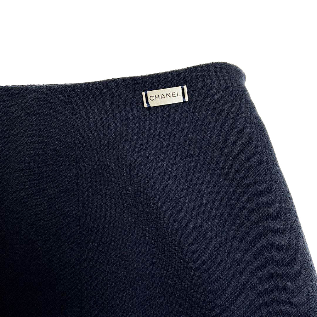 CHANEL シャネル ウールパンツ ネイビー 00C 38 レディース P15068