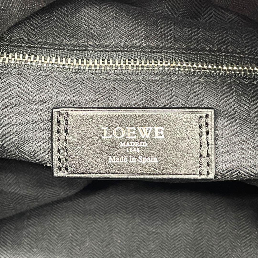 LOEWE ロエベ 2WAY ハンドバッグ レザー ブラック シルバー金具