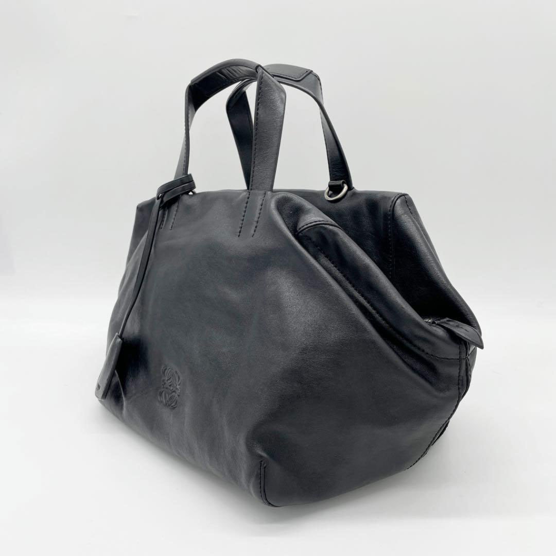 LOEWE ロエベ 2WAY ハンドバッグ レザー ブラック シルバー金具