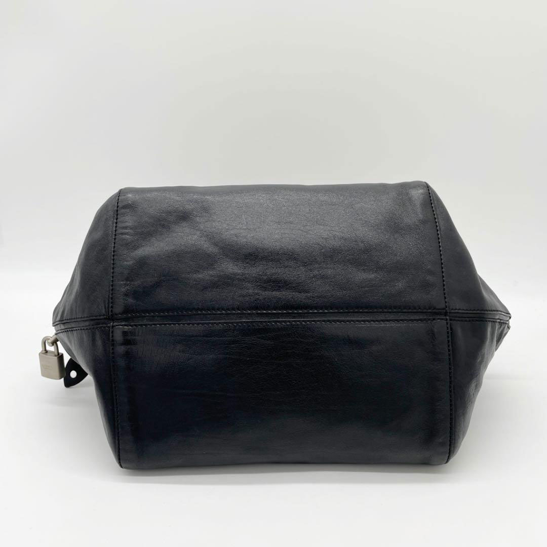 LOEWE ロエベ 2WAY ハンドバッグ レザー ブラック シルバー金具