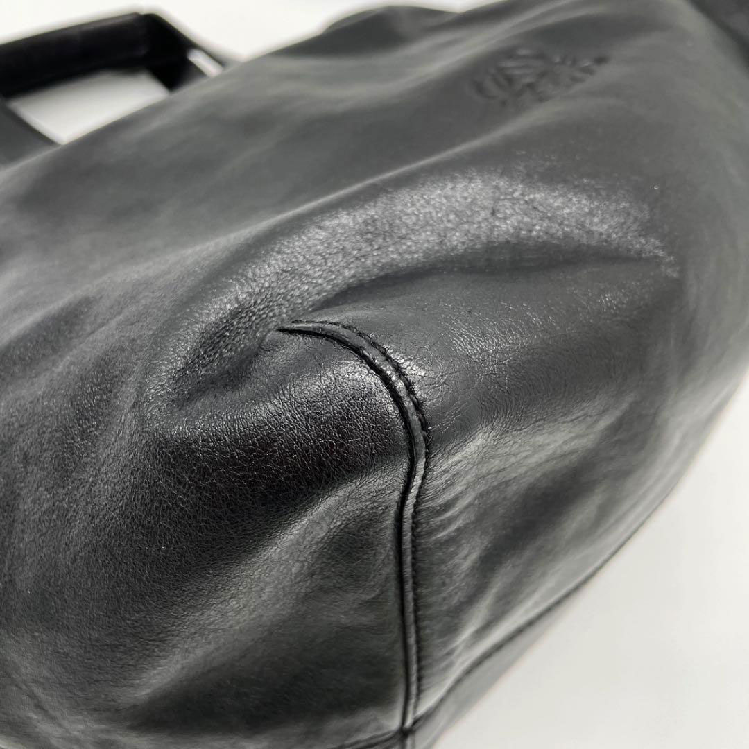 LOEWE ロエベ 2WAY ハンドバッグ レザー ブラック シルバー金具