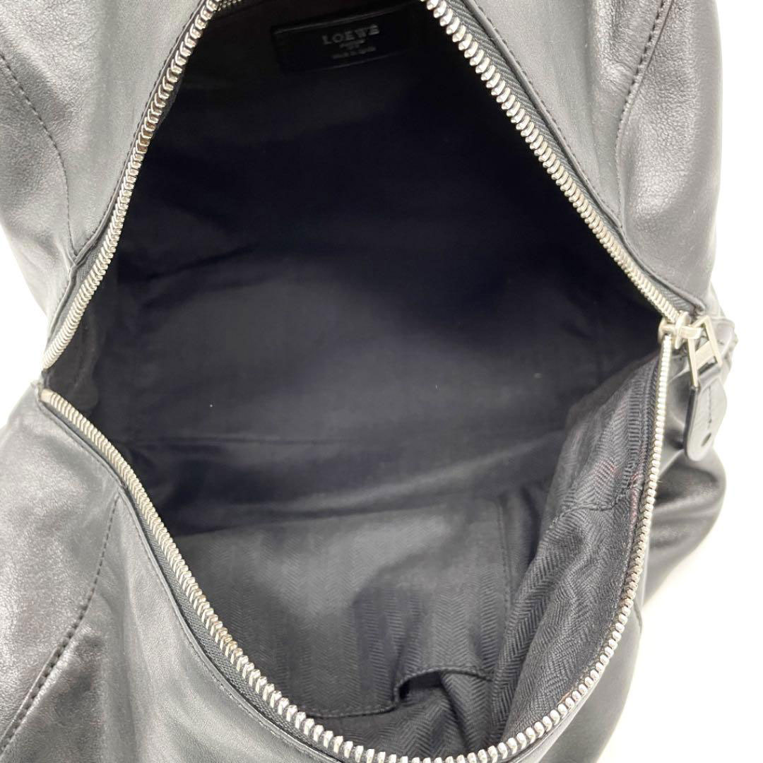 LOEWE ロエベ 2WAY ハンドバッグ レザー ブラック シルバー金具