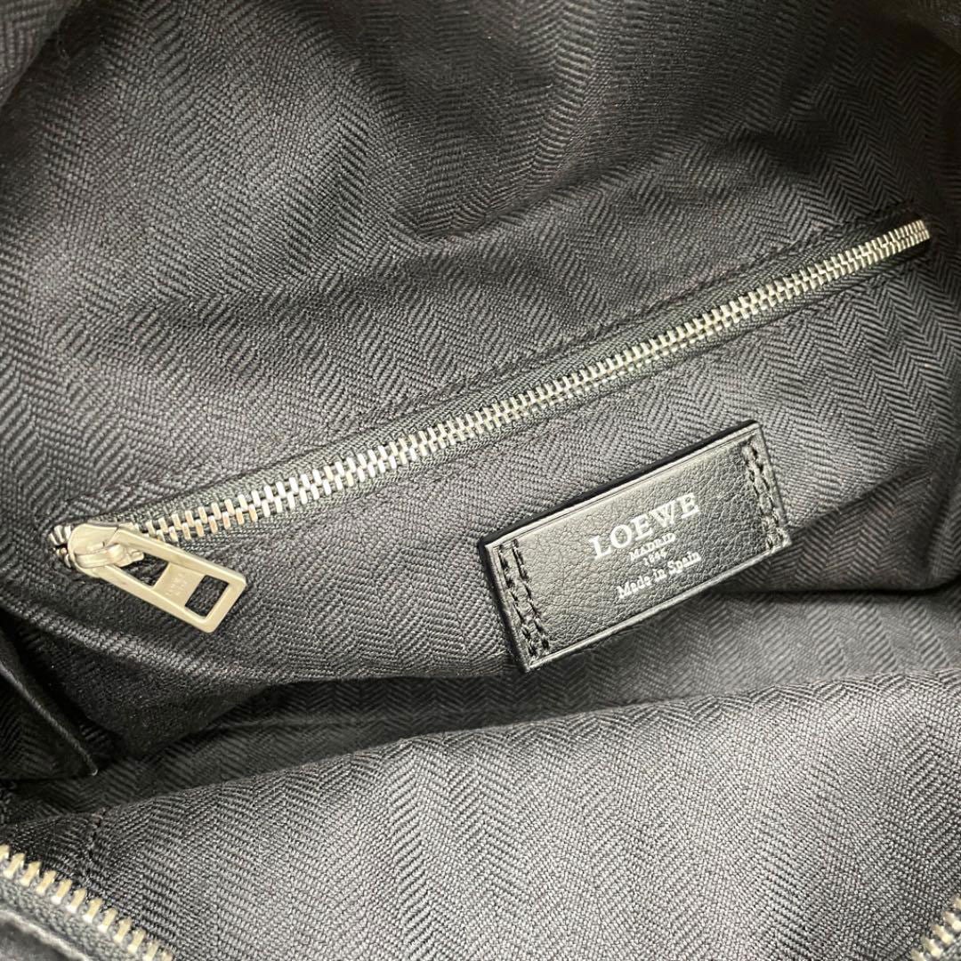 LOEWE ロエベ 2WAY ハンドバッグ レザー ブラック シルバー金具