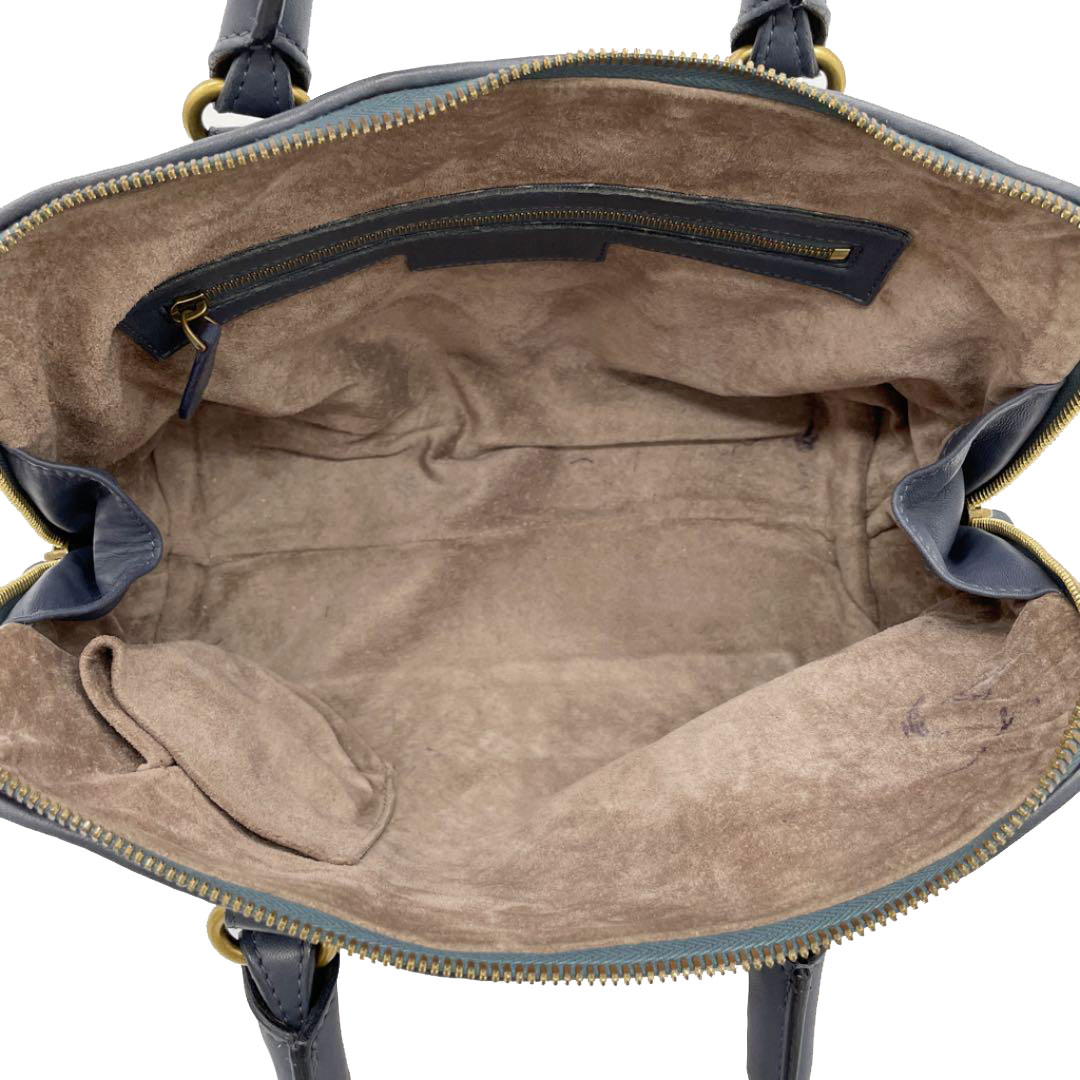 BOTTEGA VENETA ボッテガヴェネタ イントレチャート ハンドバッグ レザー ブルーグレー 192938
