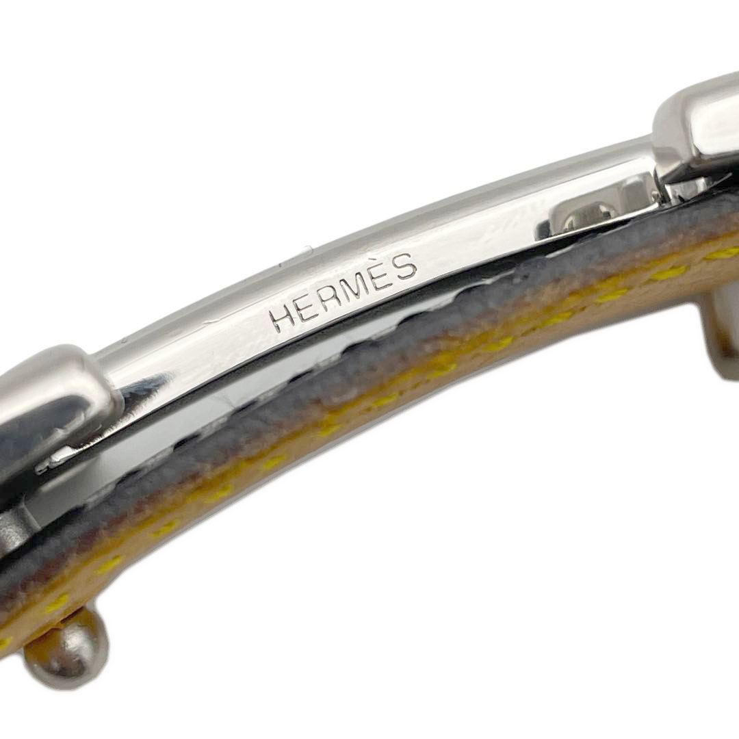 HERMES エルメス Hベルト コンスタンス 65 リバーシブル ボックスカーフ/ヴォーエプソン ブラック/イエロー /マットシルバー金具 □A刻印