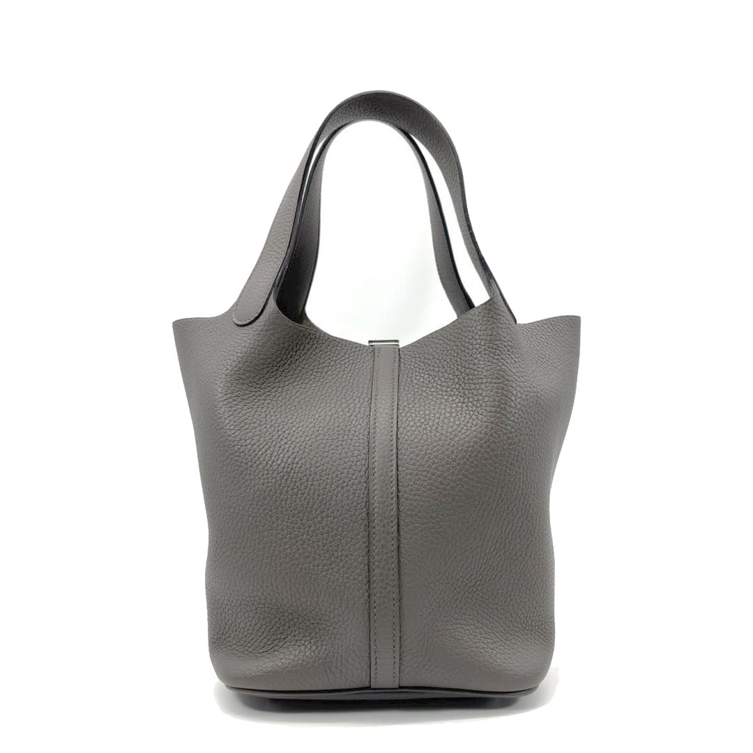 HERMES エルメス ハンドバッグ ピコタンロック22 MM トリヨンクレマンス エタン シルバー金具 C刻印