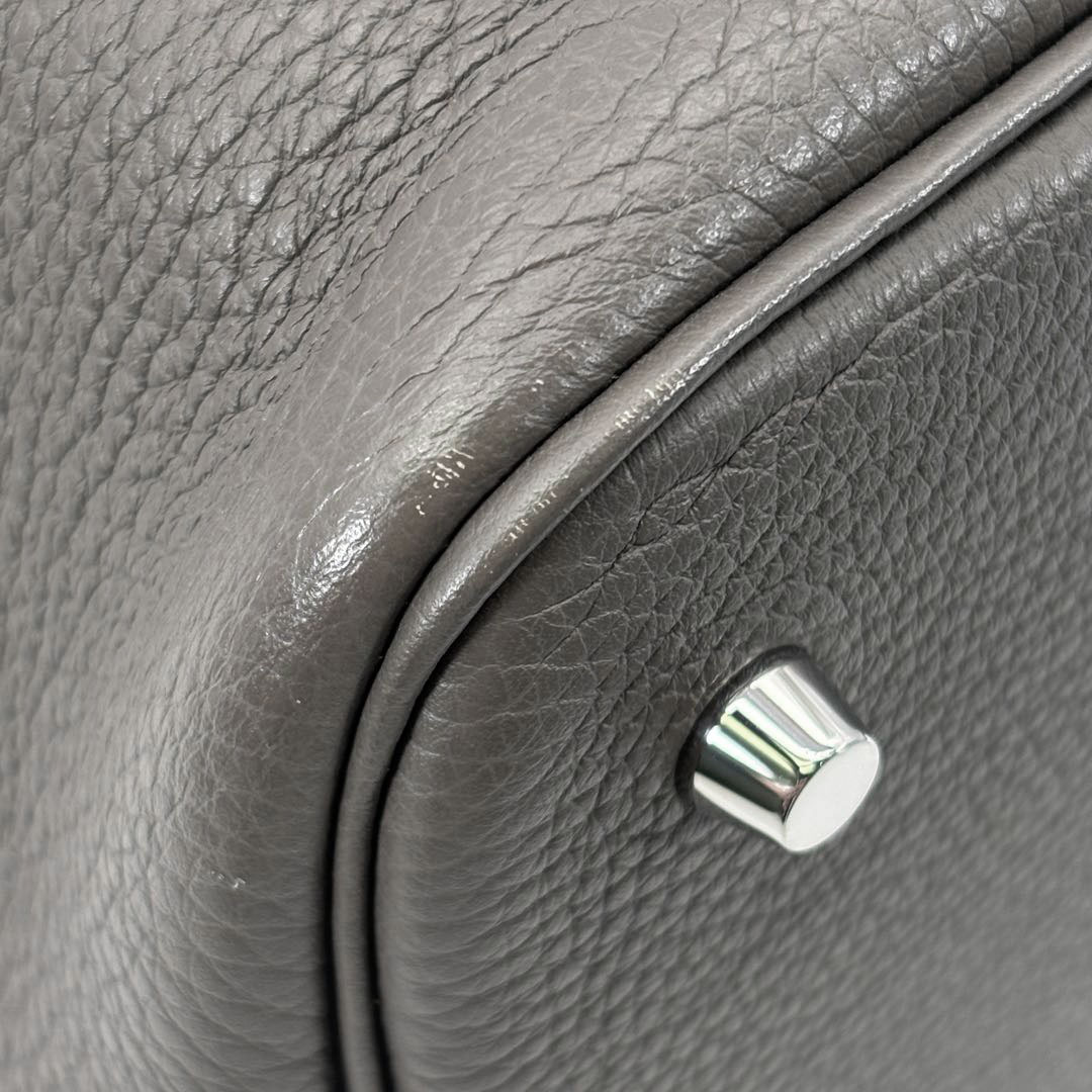 HERMES エルメス ハンドバッグ ピコタンロック22 MM トリヨンクレマンス エタン シルバー金具 C刻印