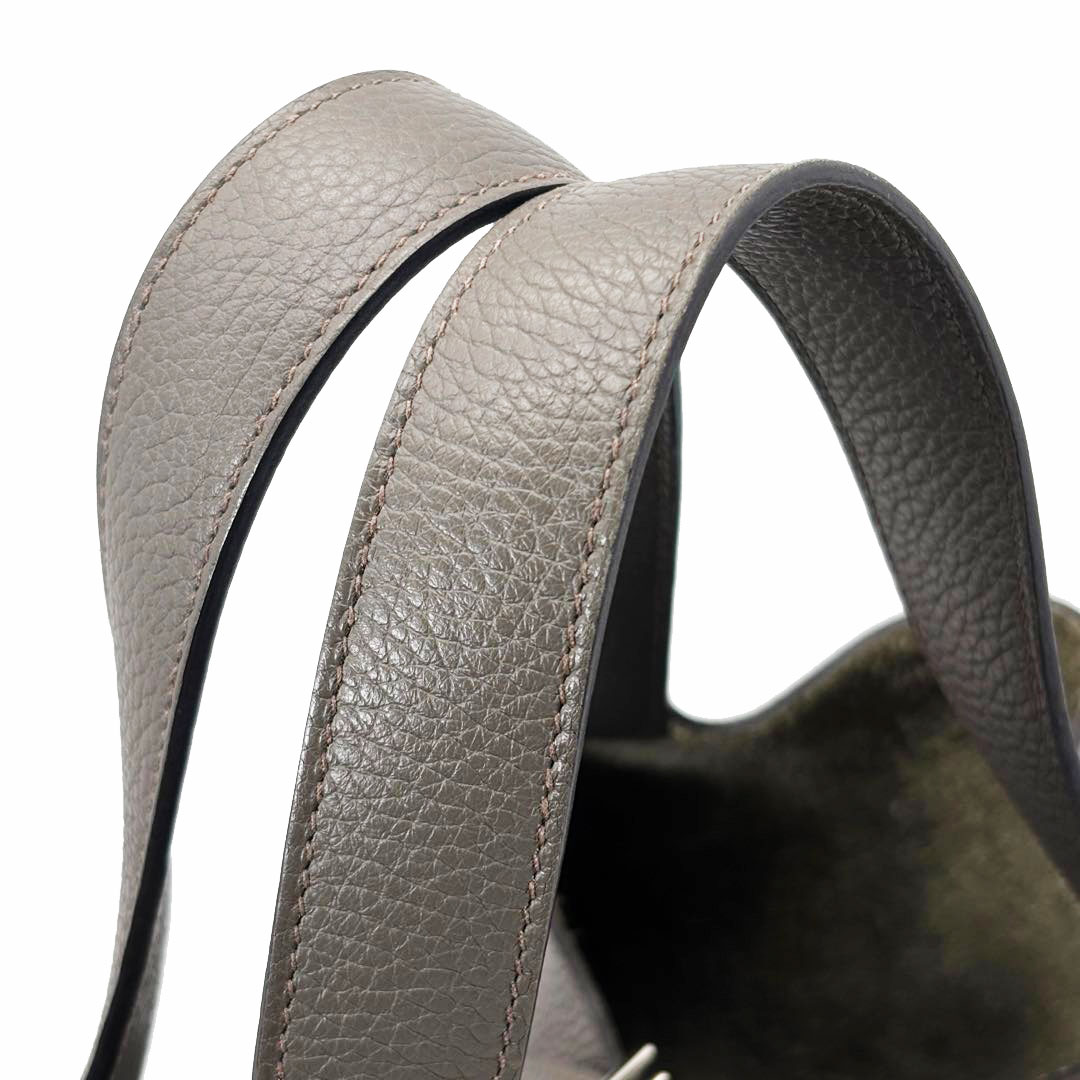 HERMES エルメス ハンドバッグ ピコタンロック22 MM トリヨンクレマンス エタン シルバー金具 C刻印