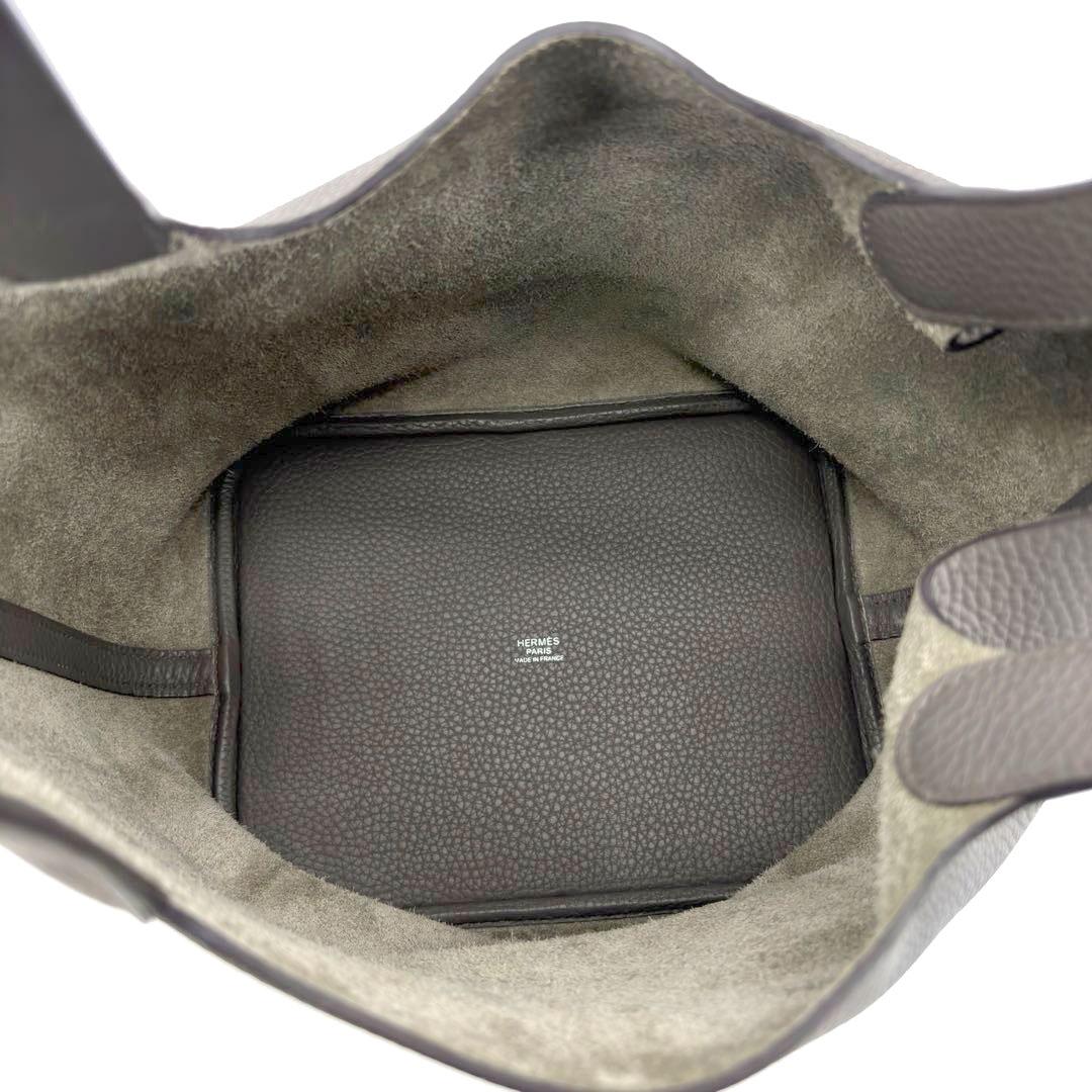 HERMES エルメス ハンドバッグ ピコタンロック22 MM トリヨンクレマンス エタン シルバー金具 C刻印