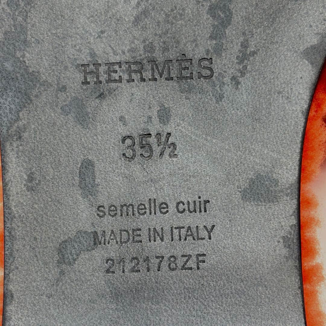 HERMES エルメス サンダル オラン ムートン シープスキン オレンジ 35 1/2(約22.5cm) H212178ZF